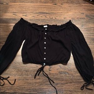 black off the shoulder crop top!